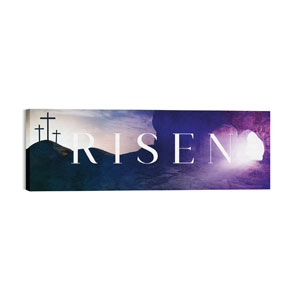 Risen Cross Tomb 60in x 20in Canvas Prints