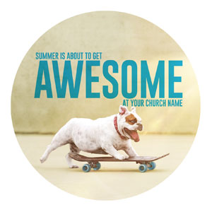 Awesome Summer Dog Circle InviteCards 