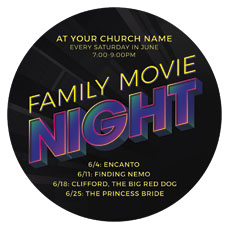 Family Movie Night Neon 