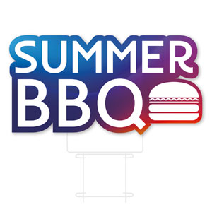 Glow Summer BBQ Die Cut Yard Sign