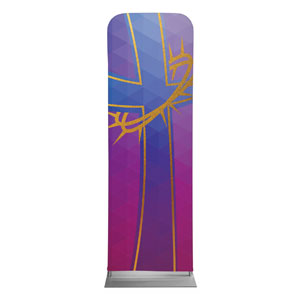 Bold Iconography Purple Cross 2' x 6' Sleeve Banner