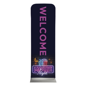 Neon Movie Night 2' x 6' Sleeve Banner