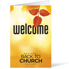 Back to Church Welcomes You Orange Leaves 