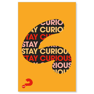 Alpha Stay Curious Orange Medium InviteCards