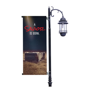 Savior Born Light Pole Banners