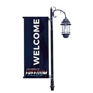 Celebrate Freedom Stripes Light Pole Banners