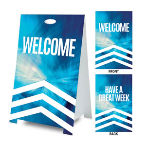 Chevron Blue Welcome Great Week Coroplast A-Frame