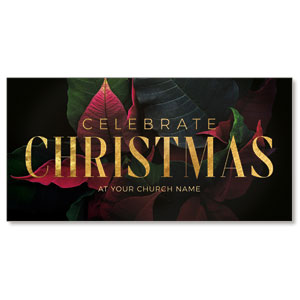 Christmas Poinsettia 11" x 5.5" Oversized Postcards