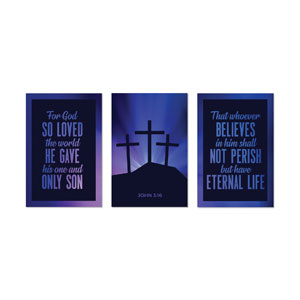 Aurora Lights Celebrate Easter Triptych 23" x 34.5" Rigid Wall Art