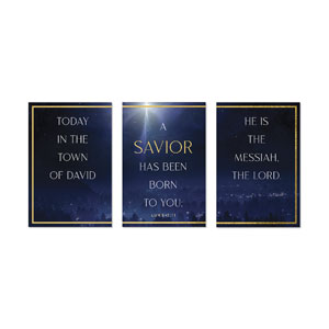 Christmas Together Night Triptych 23" x 34.5" Rigid Wall Art