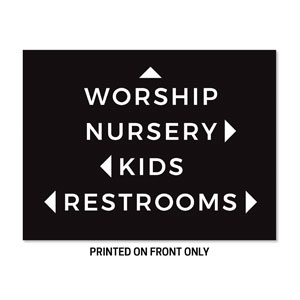 Black White Directional 23" x 17.25" Rigid Sign