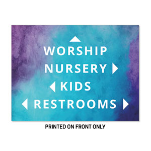 Blue Stucco Directional 23" x 17.25" Rigid Sign