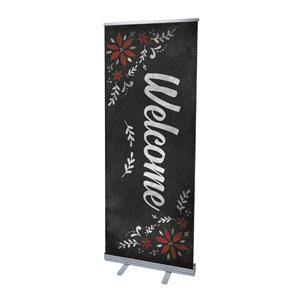 White Chalk Christmas 2'7" x 6'7"  Vinyl Banner