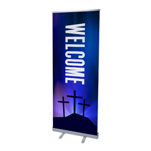 Aurora Lights Celebrate Easter Welcome 2'7" x 6'7"  Vinyl Banner