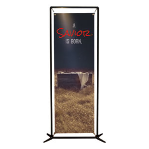 Savior Born 2' x 6' Banner