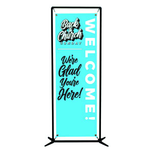 Back to Church Sunday Celebration Blue 2' x 6' Banner