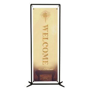 Christmas Gold Manger 2' x 6' Banner