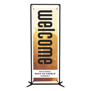 Back to Church Welcomes You Orange 2' x 6' Banner