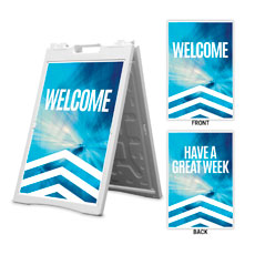 Chevron Blue Welcome Great Week 