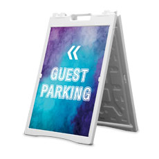 Blue Stucco Guest Parking 