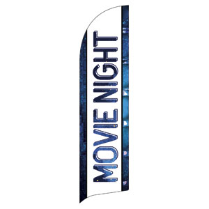 Outdoor Movie Night Flag Banner