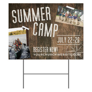 Summer Camp Wood Grain 18"x24" YardSigns