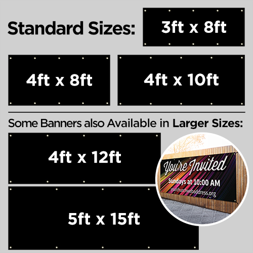 Banners, Build Your Design Black - 3x8, 3' x 8' 4