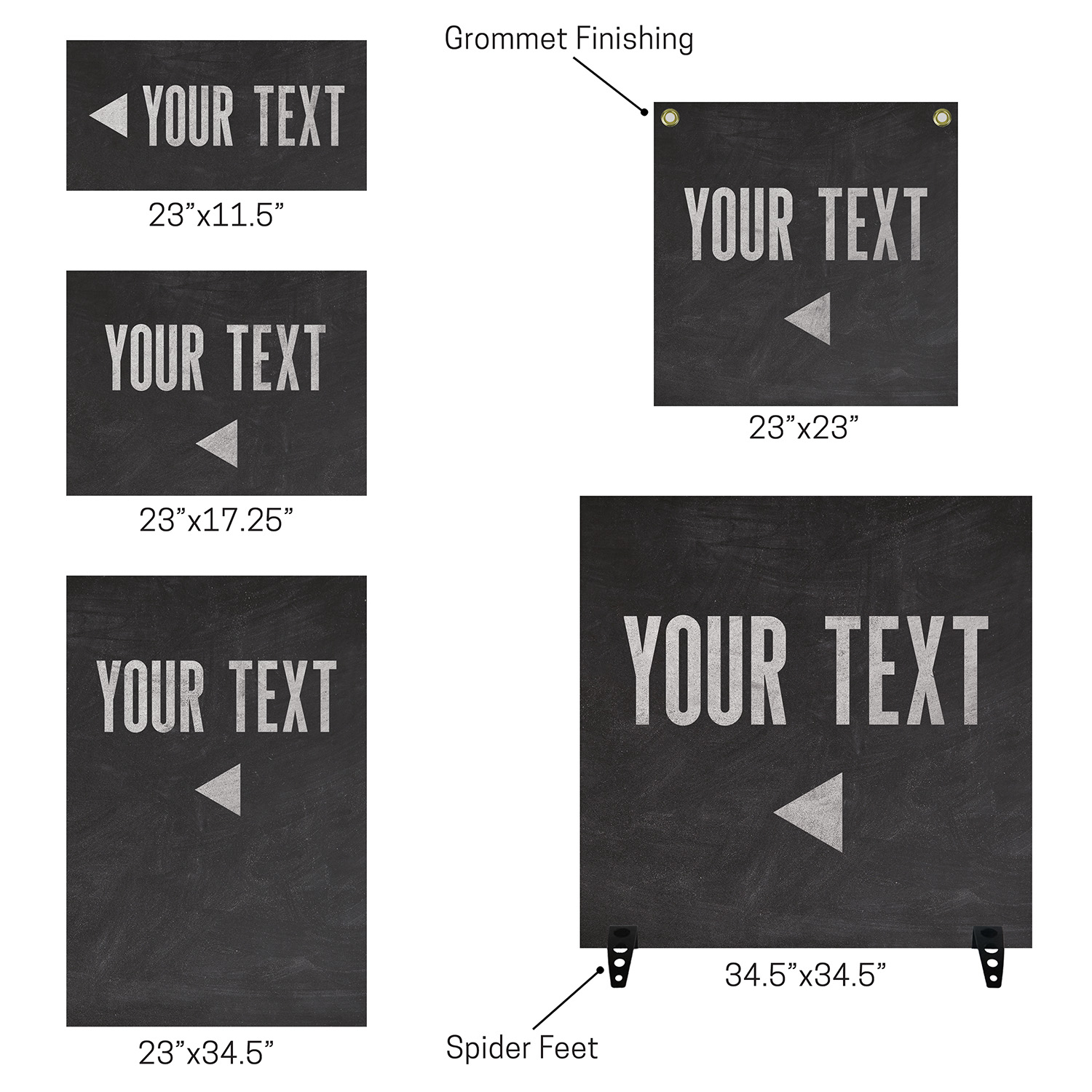 Rigid Signs, Black White Your Text, 23 x 11.5 2