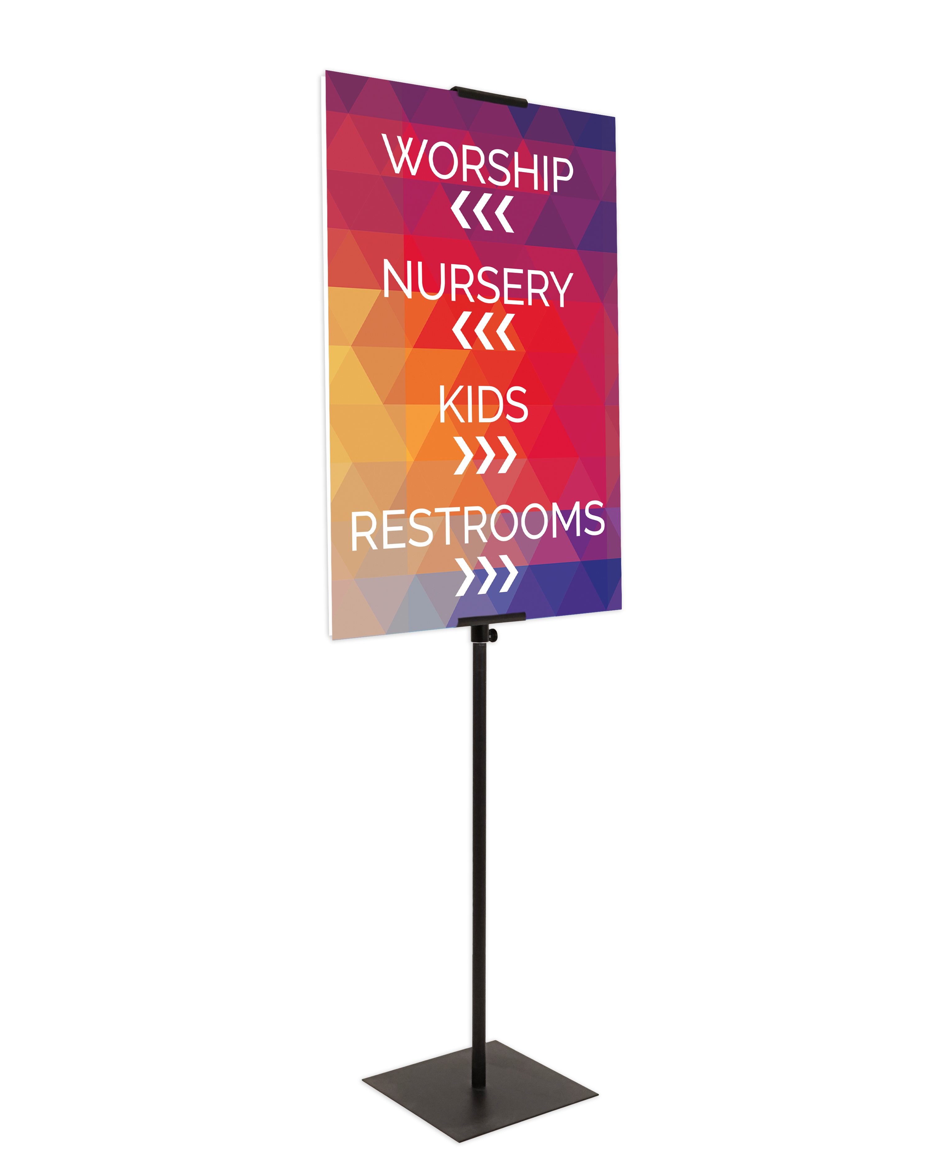 Rigid Signs, Curved Colors Products, Curved Colors Directional, 23 x 23 3