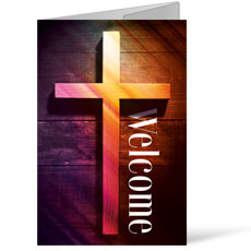 Welcome Cross Colorful Wood 