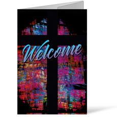 Welcome Cross Stained Glass 