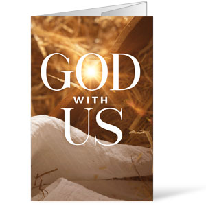 God With Us Manger Gold Bulletins