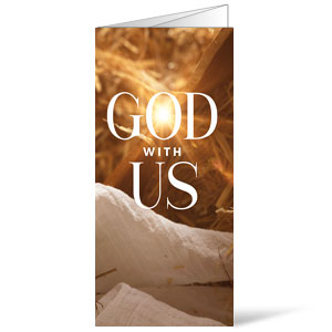 God With Us Manger Gold Bulletins