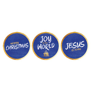 Joy to the World Nativity Set Circle Handheld Signs