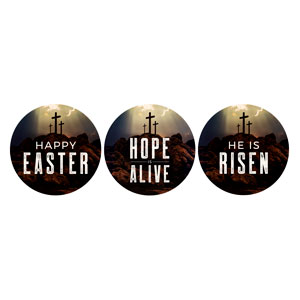 Hope Is Alive Crosses Set Circle Handheld Signs