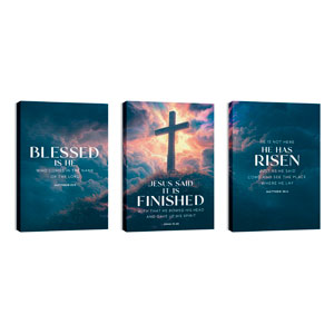 Easter He Is Risen Triptych 24in x 36in Canvas Prints