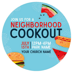 Neighborhood Cookout Circle InviteCards 