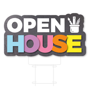 Open House Colors Die Cut Yard Sign