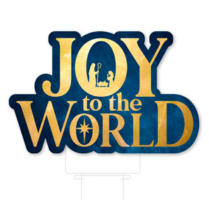 Joy to the World Gold Die Cut Yard Sign