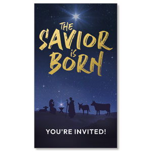 Savior is Born Star Invite 2" x 3.5" Flat Invite