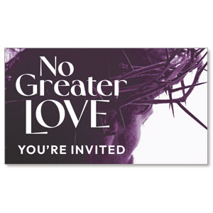 No Greater Love Crown Invite 2" x 3.5" Flat Invite