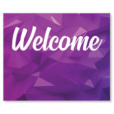 Welcome Purple Geometric 