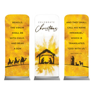 Gold Powder Creche Triptych 2'7" x 6'7" Sleeve Banners