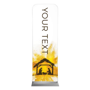 Gold Powder Creche Your Text 2' x 6' Sleeve Banner