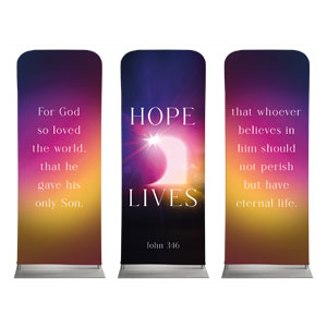 Hope Lives Tomb Triptych 2'7" x 6'7" Sleeve Banners