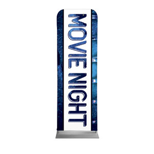 Outdoor Movie Night 2' x 6' Sleeve Banner