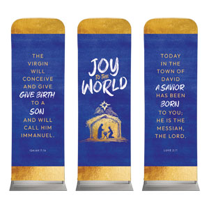 Joy to the World Nativity Triptych 2' x 6' Sleeve Banner