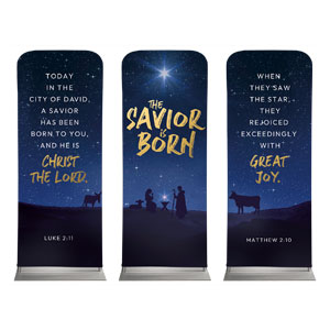 Savior is Born Star Triptych 2'7" x 6'7" Sleeve Banners