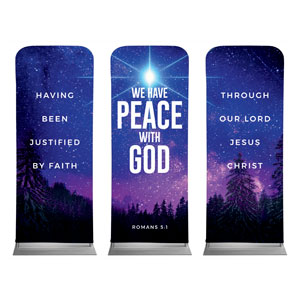 Peace On Earth Sky Triptych 2'7" x 6'7" Sleeve Banners