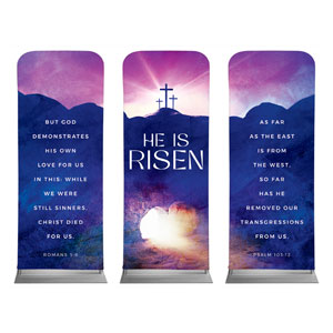 Easter Cross Tomb Triptych 2'7" x 6'7" Sleeve Banners